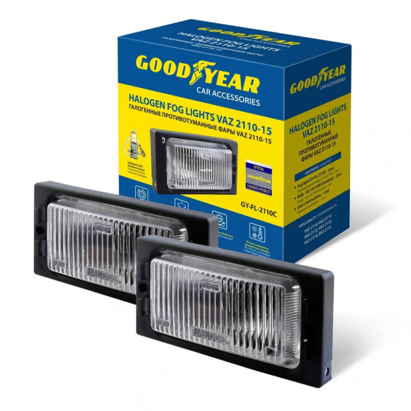 Фары противотуманные галогенные Goodyear с лампами (GY-FL-2110C / Н3 12V: 2шт.) для а/м VAZ 2110-15